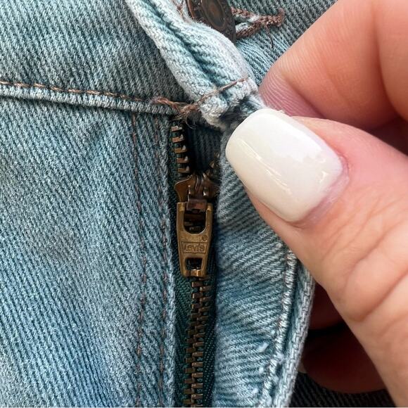 Vintage Levi’s 550 gray green orange tab jean shorts Size 34 - Picture 5 of 7